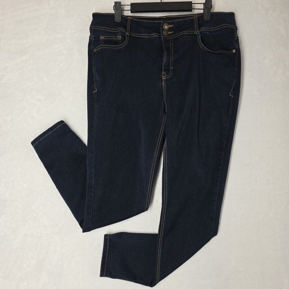 Angels Forever Young Curvy Skinny Indigo Blue Denim Jeans 16W High Rise